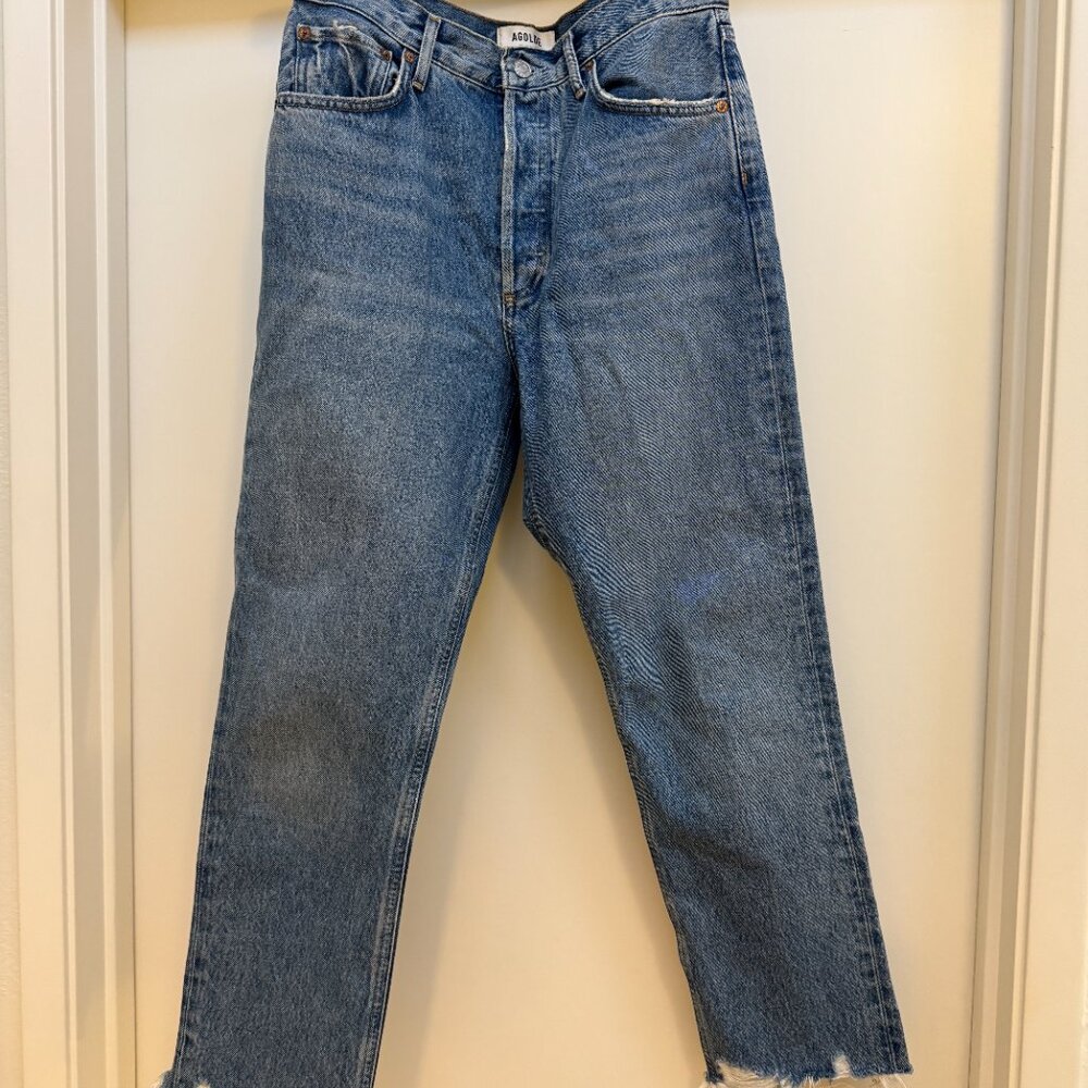 Agolde Riley High Rise Straight Crop Jeans Size 28 - Picture 4 of 7